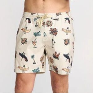 Critical Time Island Time Trunk Swim Shorts Men’s 30 Surfer Beach Tropical